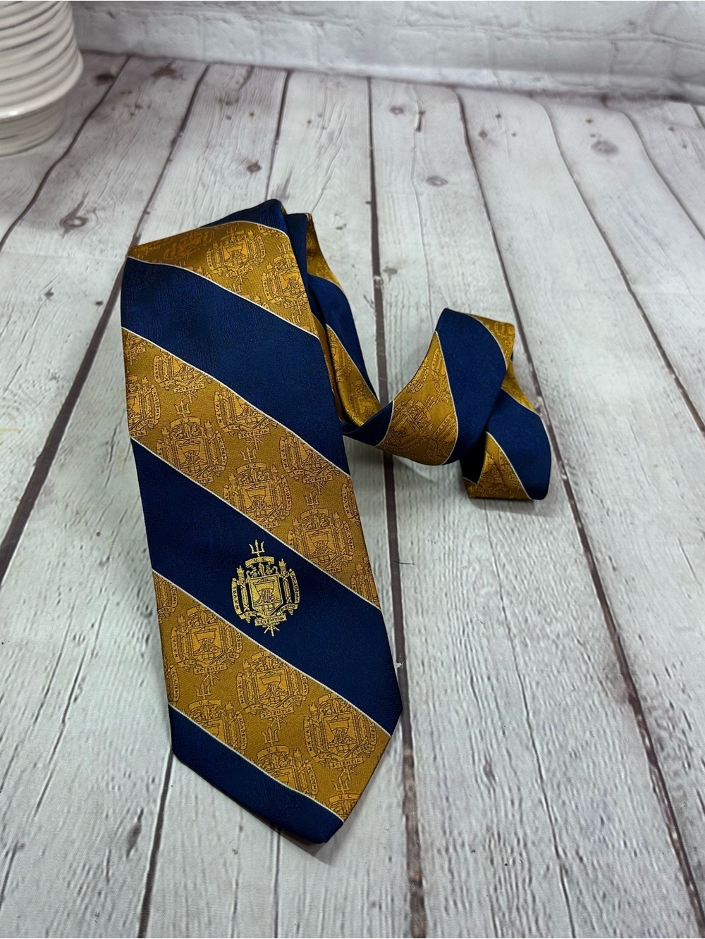 US naval academy Striped Men's Silk Tie - Classic Regimental Design